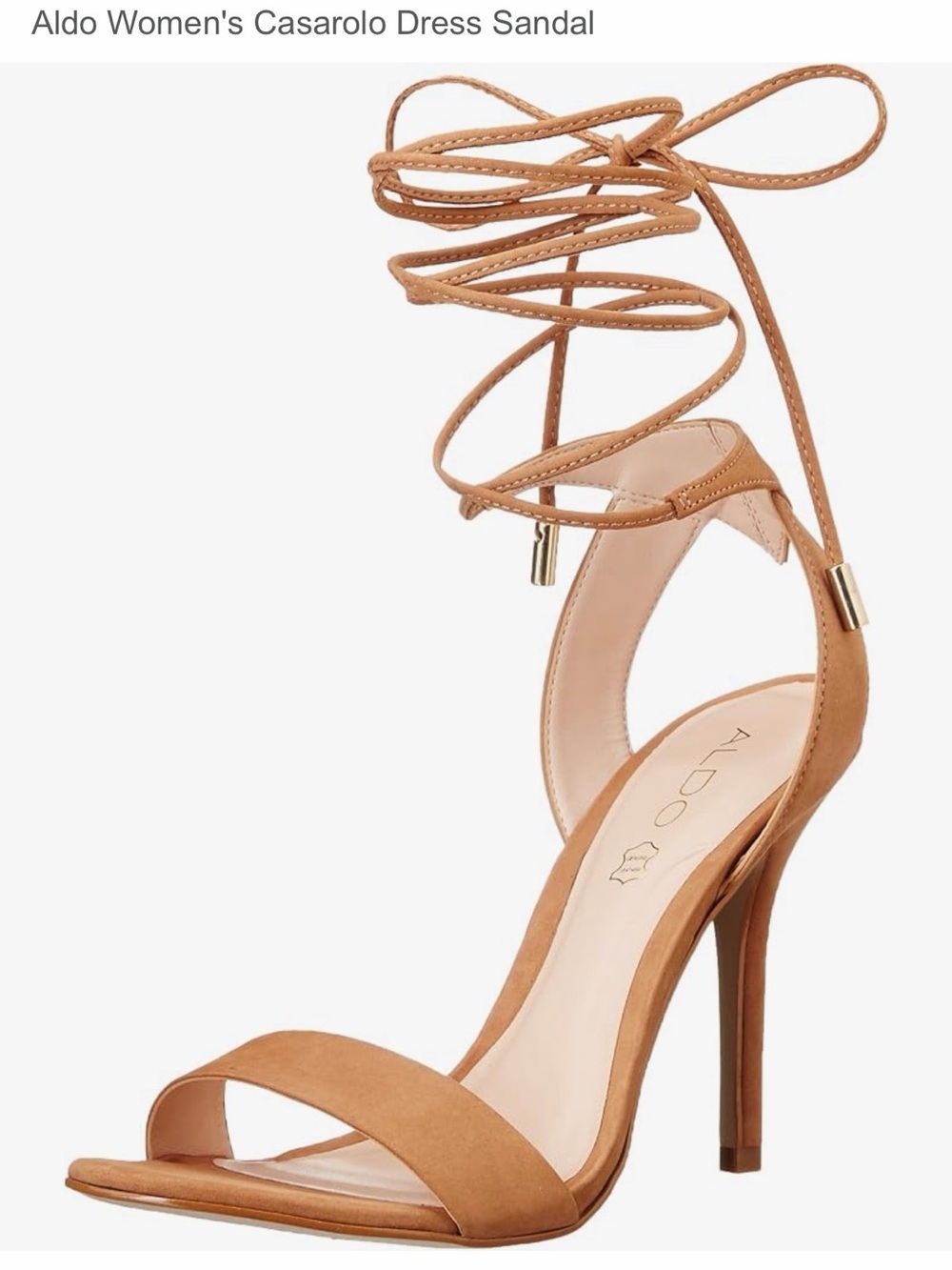 Aldo Casarolo Lace-Up Stiletto Sandal in Tan